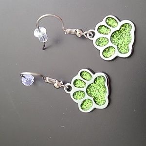 Light Green Paw Fashion Earrings
